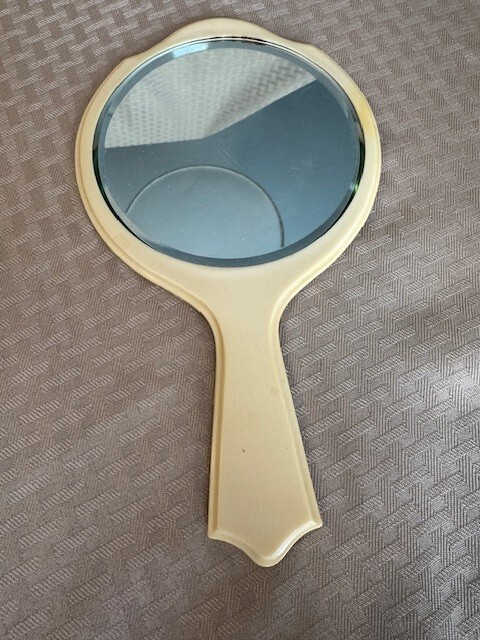Vintage Celluloid Hand Held Mirror