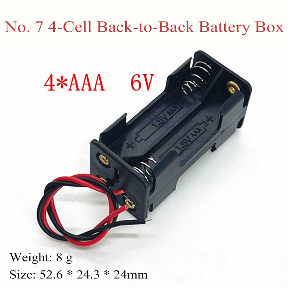 8PCS Four/4X AAA DIY Battery Holder Case Box Base 6V/5V Volt With Bare Wire Ends