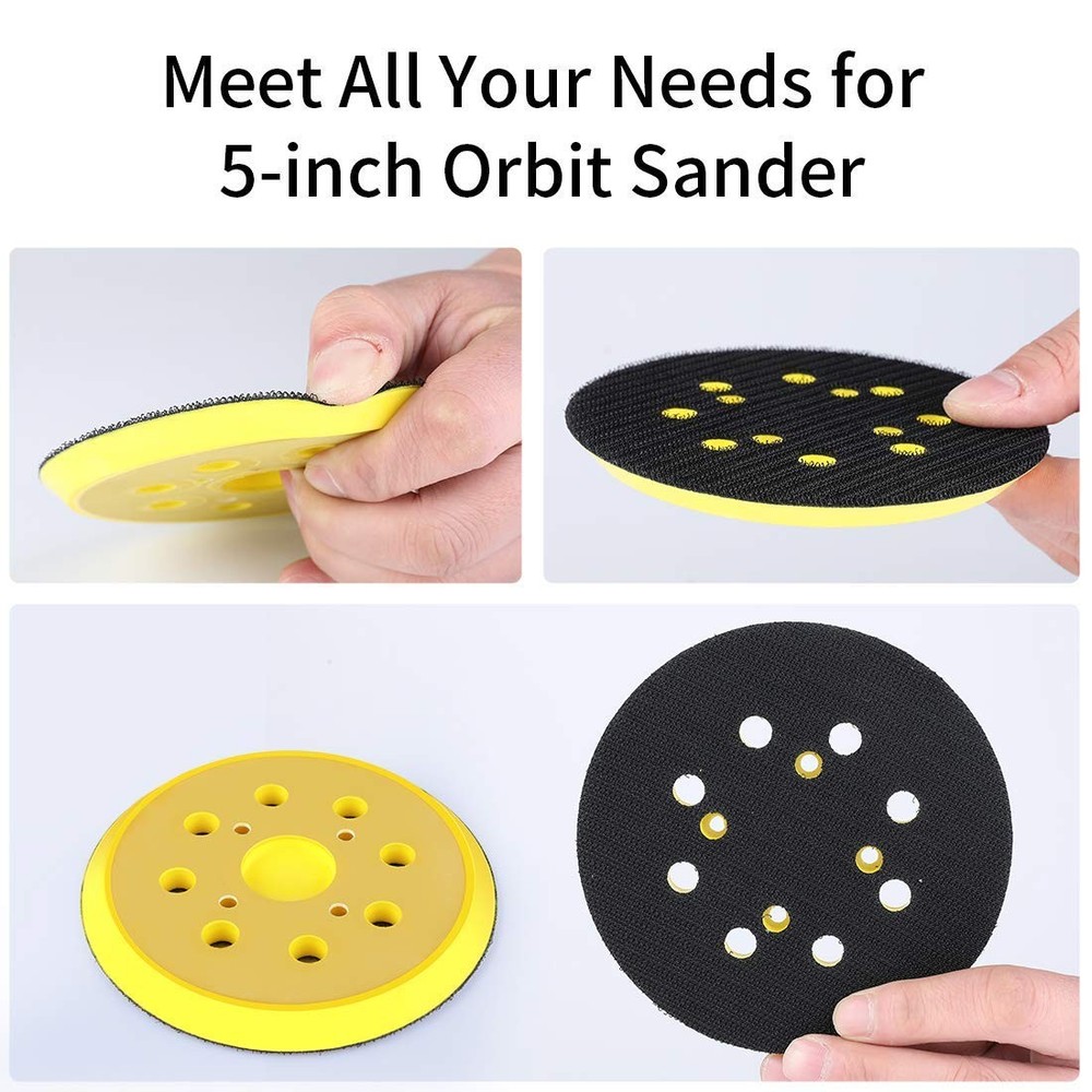 2 Pack 5 Inch Hook and Loop Replacement Pad,5" 8 Holes Universal 2