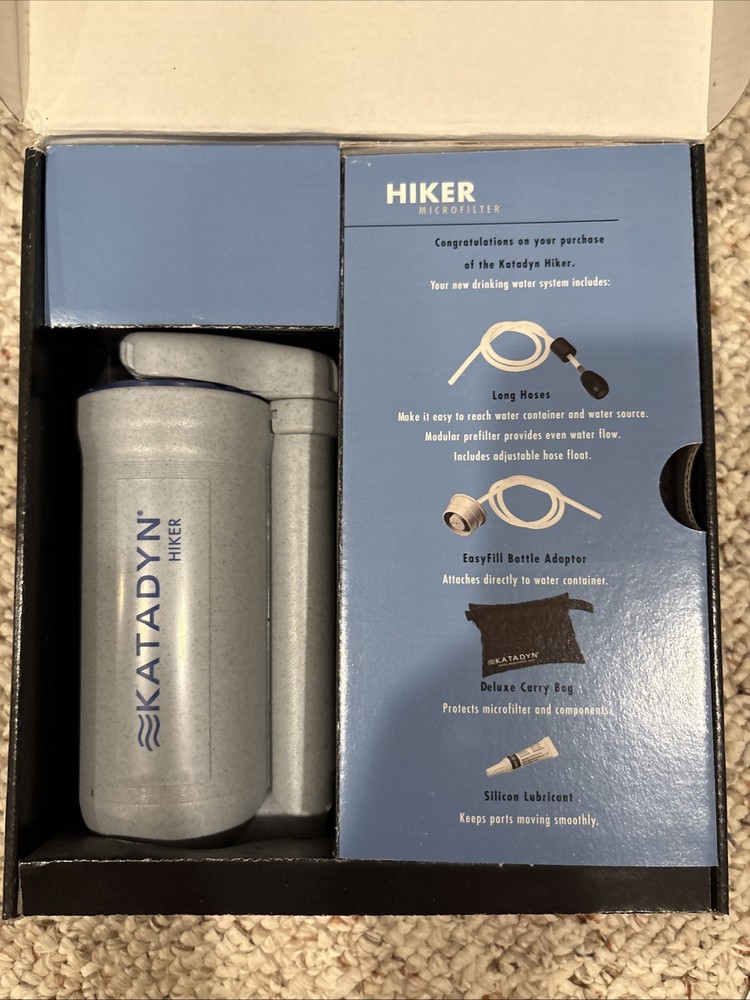 NEW Katadyn Hiker Compact Backpacking Micro Water Filter Purifier Gray