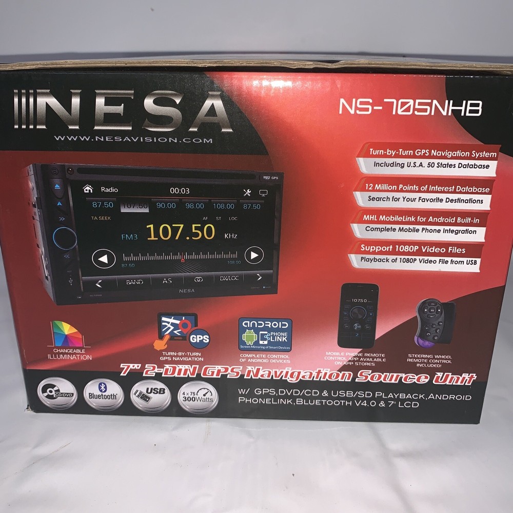 nesa ns-705nhb navigation Bluetooth usb gps 2 din 7” Android Link dvd cd new ￼￼