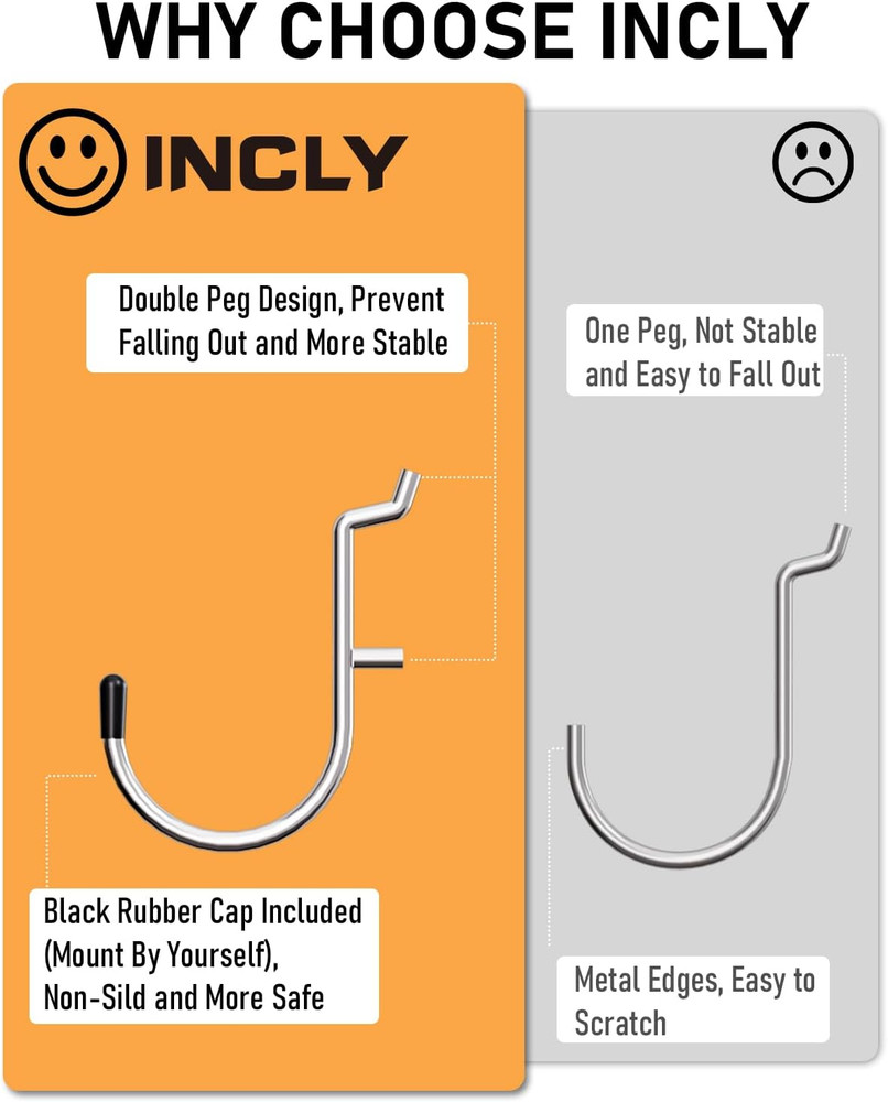 Pegboard Hooks Set for Hanging Tools, 206PCS Heavy Duty Peg Hook Hanger & Holder