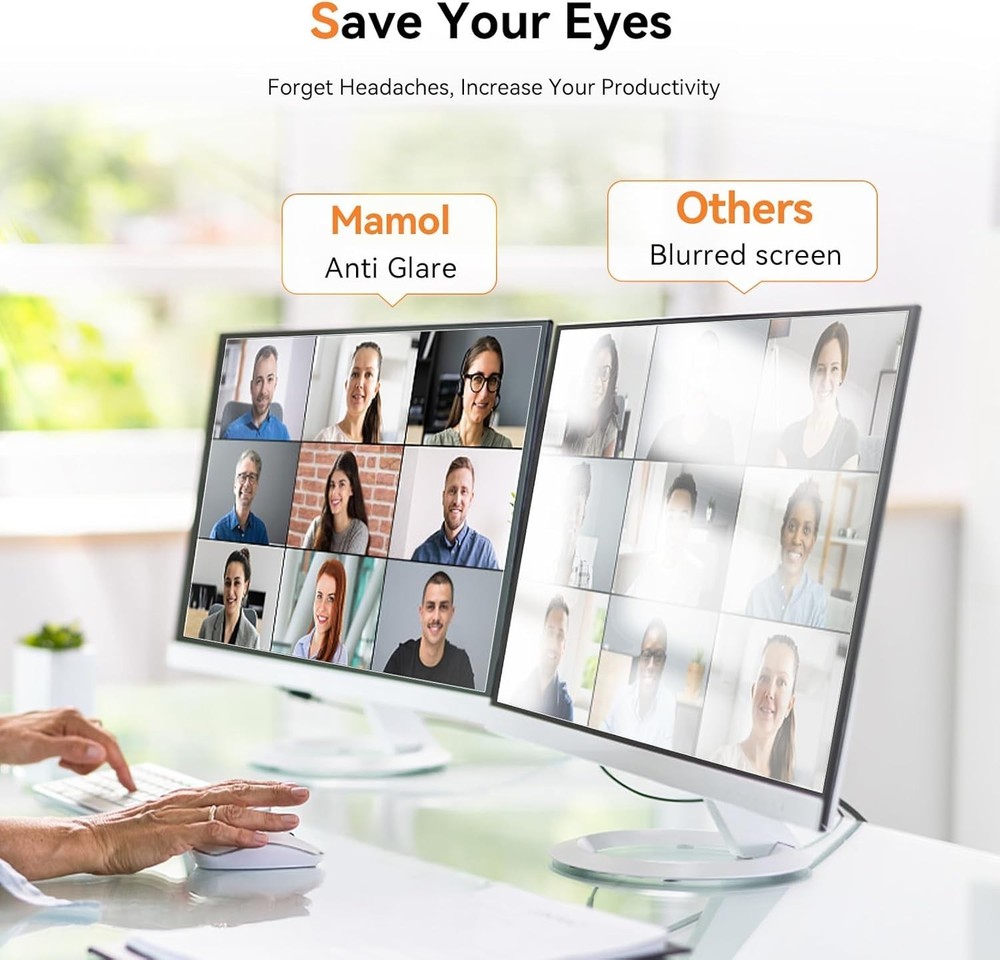 2-Pack] 24 Inch Computer Blue Light Blocking Screen Protector for 16:9 Widesc...