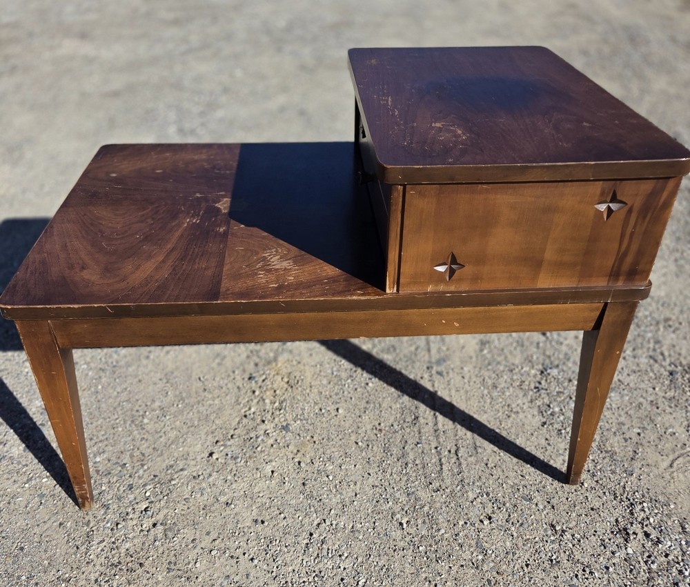 One Mid-century Mersman ( 1950s-1970s ) step-up side table solid wood.
