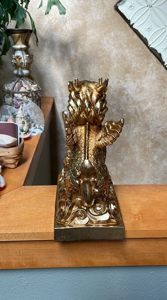 Gold Tone Winged Dragon Foo