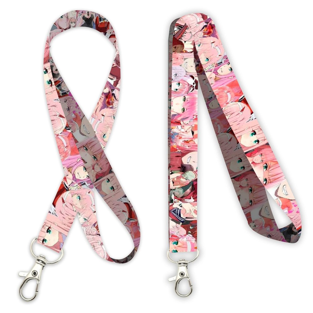 Zero Two Darling Lanyard Keychain Pink