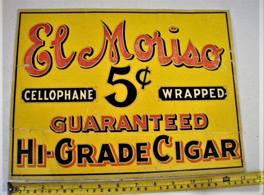 Vintage Cigar Sign -- El Moriso