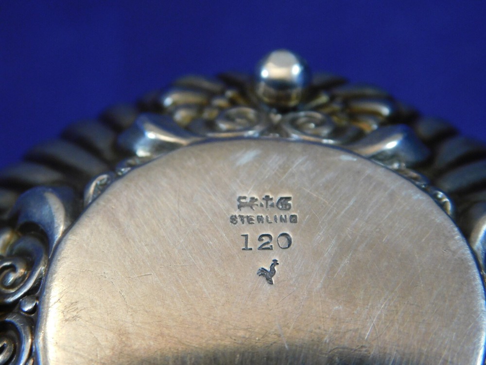GORHAM EARLY FOOTED STERLING SILVER BOX #120 - GOOD CONDITION MONO M1