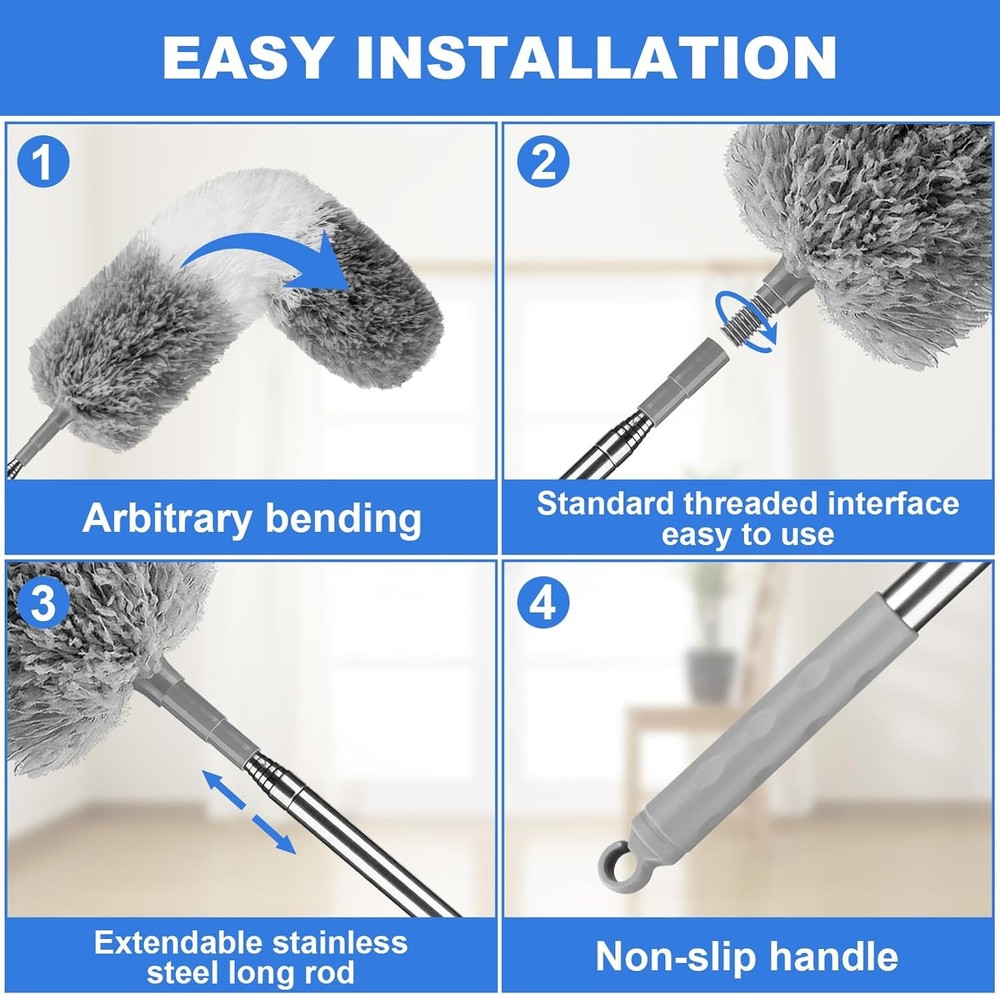 Feather Duster with Extension Pole & Long Handle