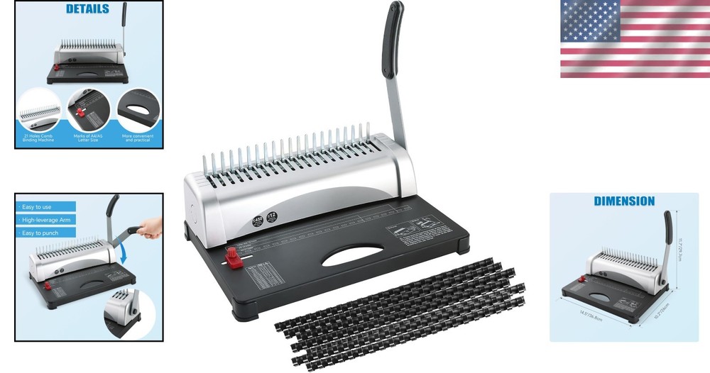 Compact, High-Efficiency Binding Machine with 100 Combs for Professional Results