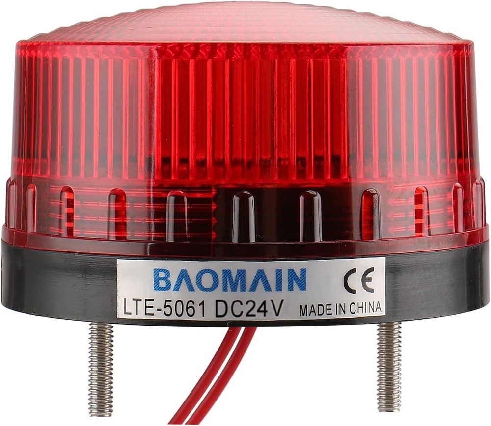 Durable Red Strobe Warning Light with 360-Degree Visibility for Construction Use