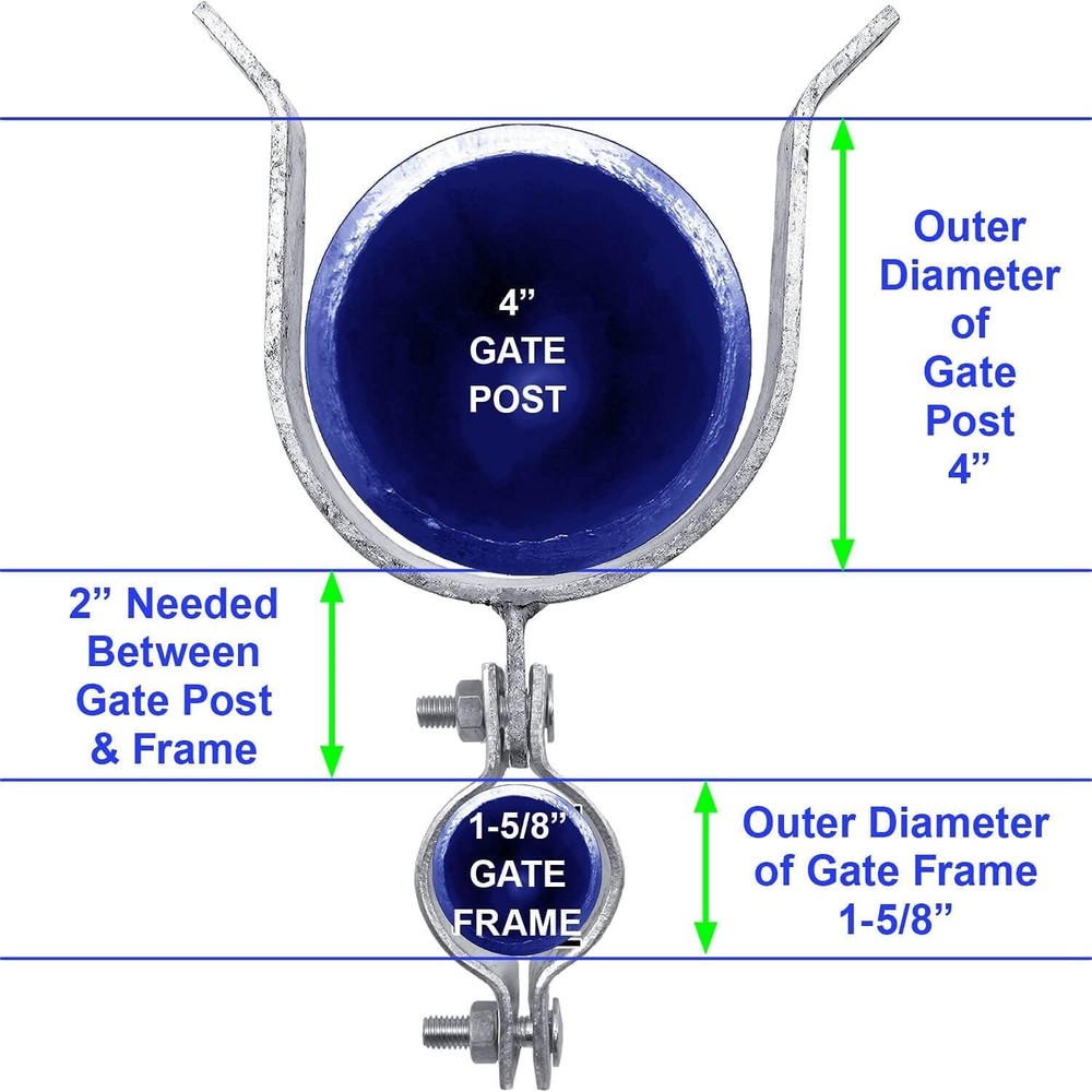 Heavy-Duty 1-5/8" x 4" Chain Link Gate Fork Latch - Easy Installation & Security