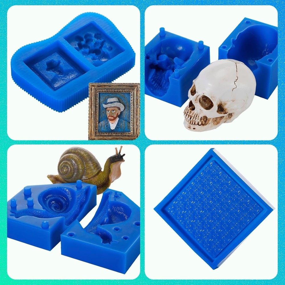 Sapphire Blue Silicone Mold Making Kit with Tool Set – Safe & Easy Use