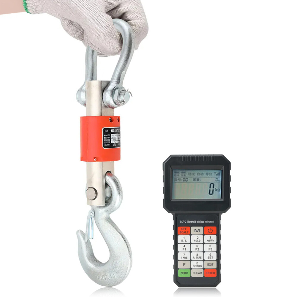 Wireless Remote Digital Electronic Hanging Crane Scale with Handheld Meter 10T