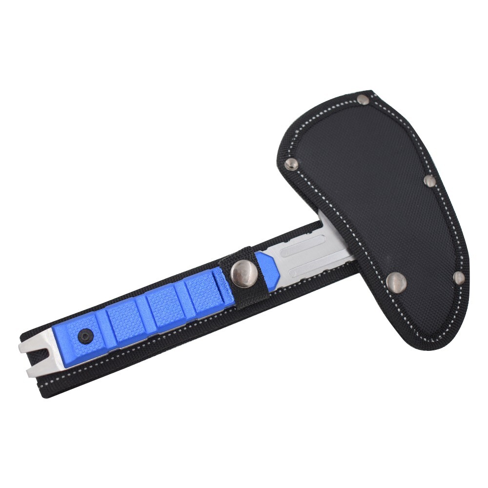 9.5" Tactical Tomahawk Throwing Axe Blue Metal Handle with Carrying Case