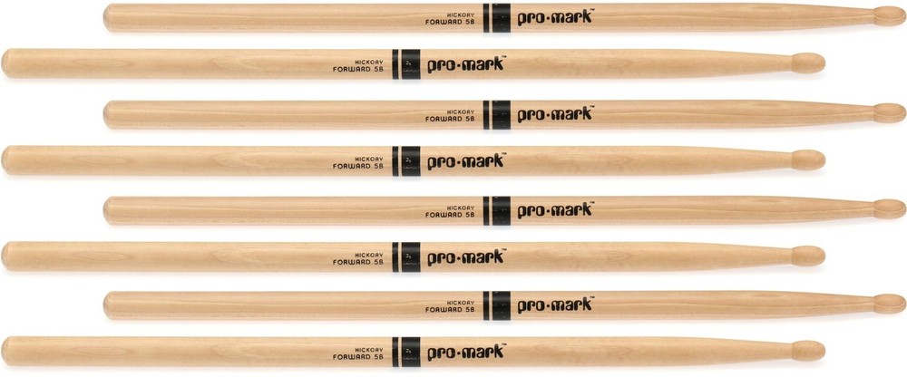 Promark Hickory Drumsticks - 5B - Wood Tip - 4-pack