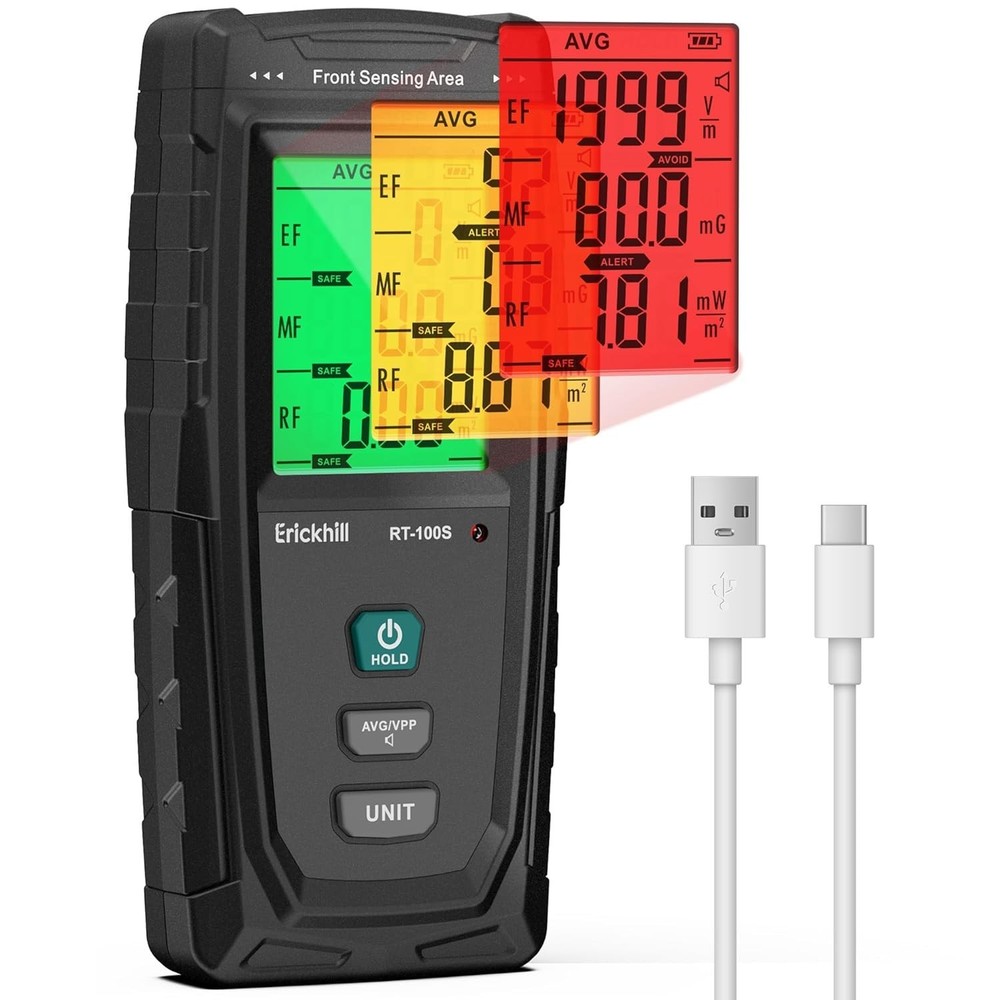Advanced EMF Reader with Color-Coded Alerts & Quick Measurement for All Spaces