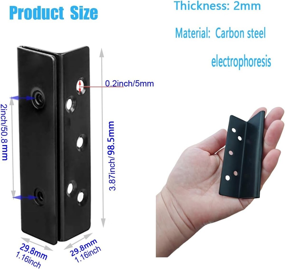 Bed Frame Hardware Bed Post Double Hook Slot Brackets Attachment Hardware, Heavy