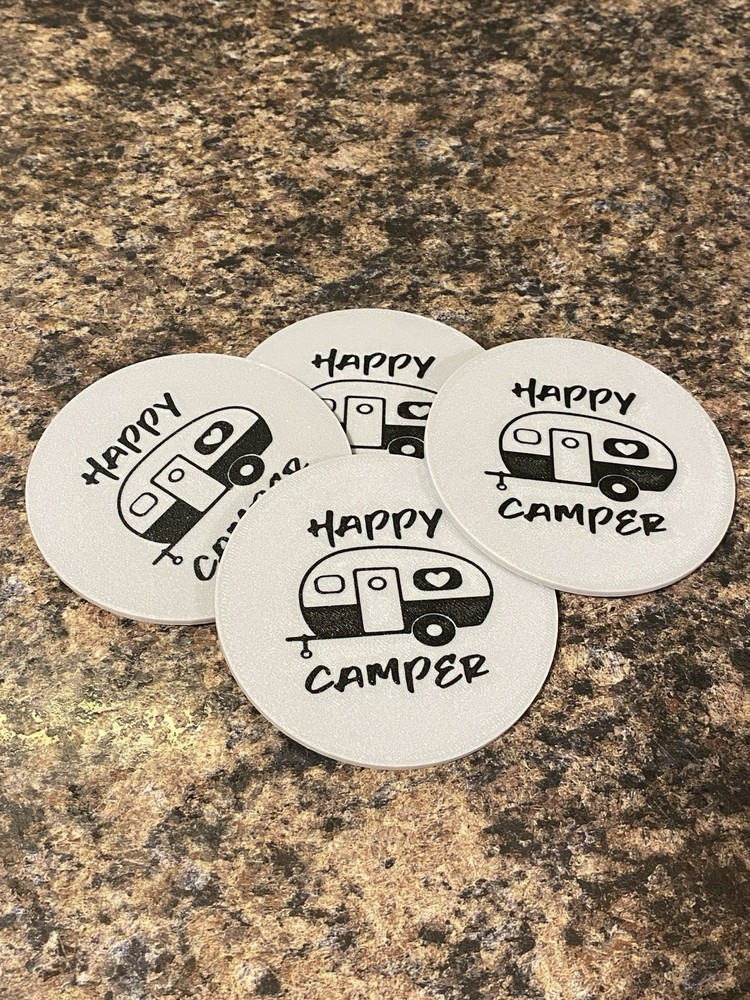 Happy Camper Drink Coasters
