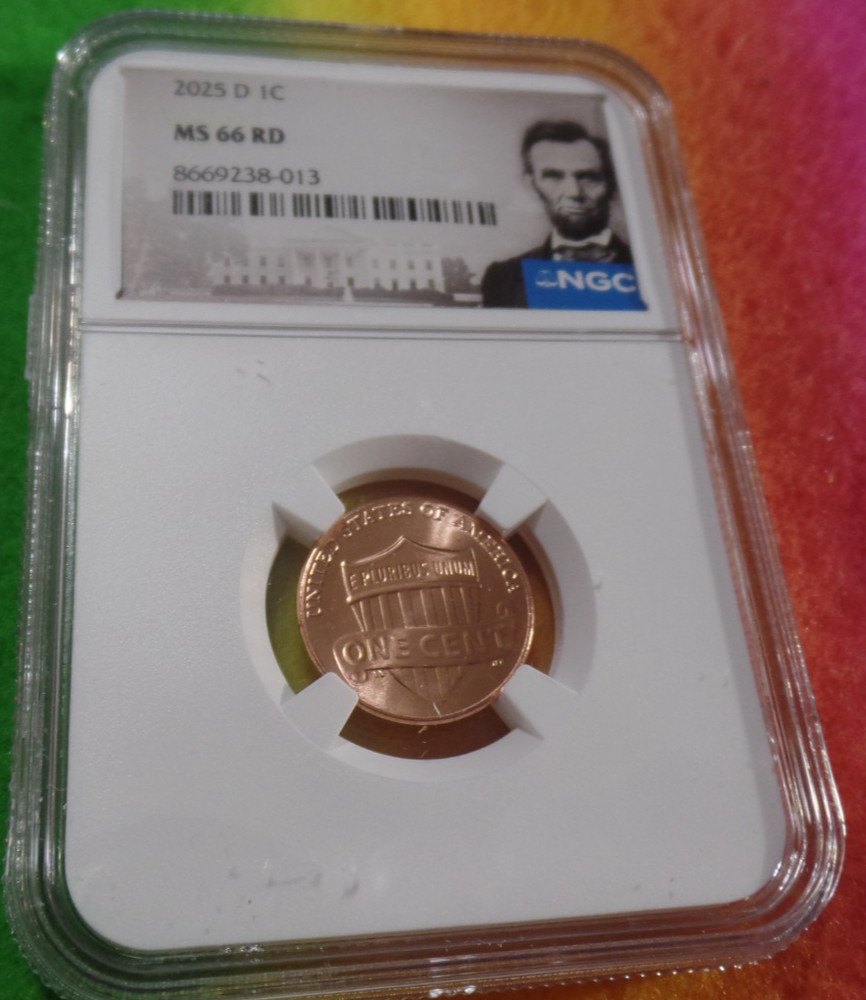 2025-D Lincoln Cent Shield NGC MS 66 RD !!!NICE!!!