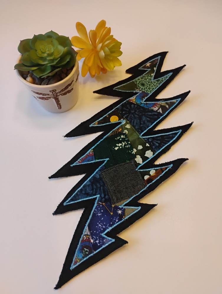 Grateful Dead Patchwork Dual Layered 14.5 Inch Bolt Patch