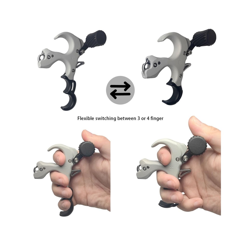 Thumb Release for Compound Bow,Copper Material Archery Release Aids,3 or 4 Fi...