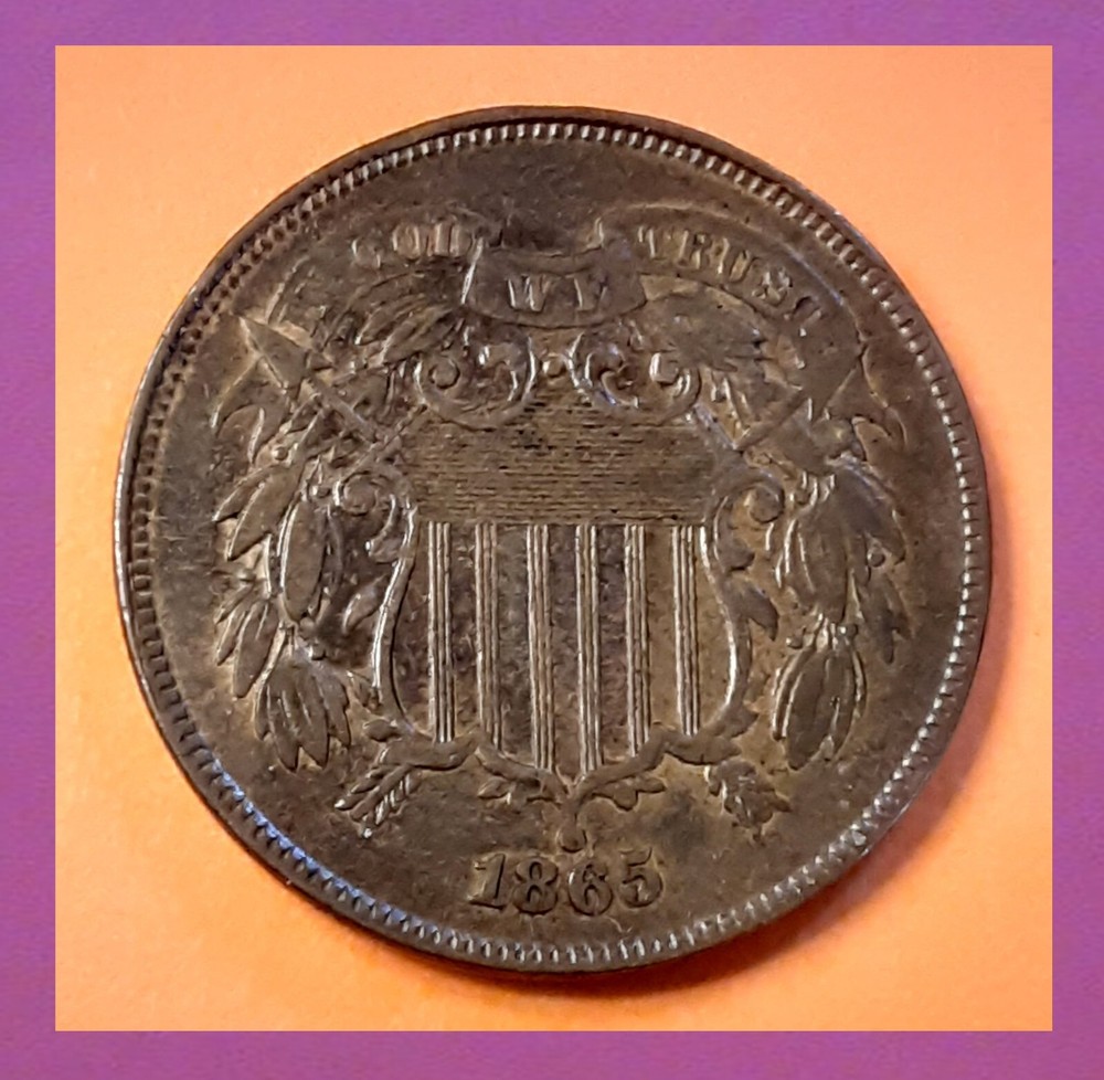 1865 AU (Full Motto) Two Cent Coin ( Includes Video)