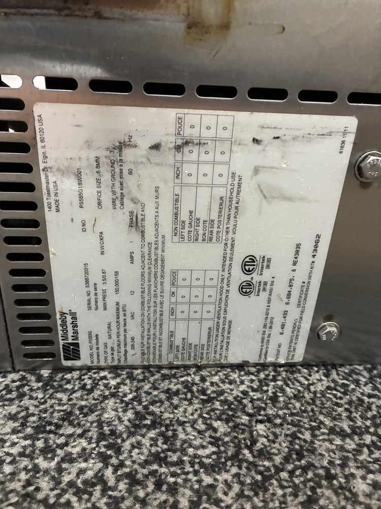 Middleby Marshall Ps555g ( 1 Conveyor Only)