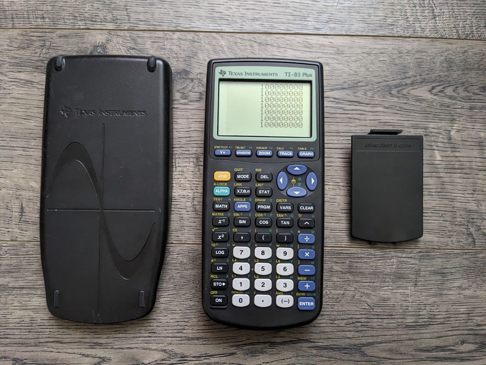 Texas Instruments TI-83 Plus Graphing Calculator Black with Cover Tested Working
