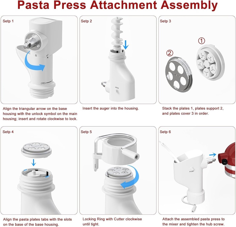 Kitchenaid Pasta Press Attachment - 7 Plates Included