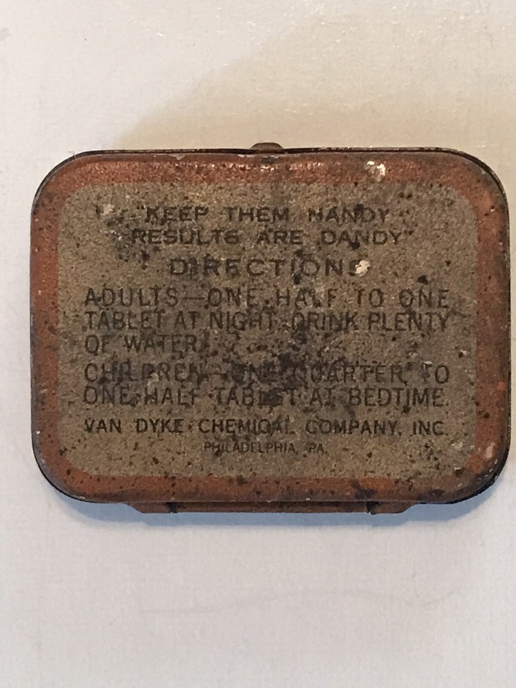 1920s - 30s laxative tin In Original As Found Condition