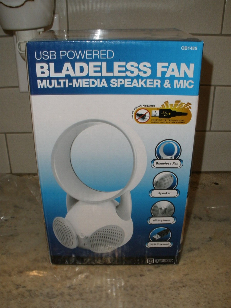USB POWERED BLADELESS FAN MULTI MEDIA SPEAKER & MIC WORKS