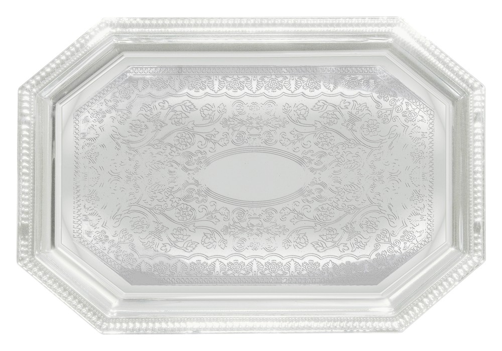 Serving Tray, Octagonal 14" x 20", Chrome Plated (12 Each)