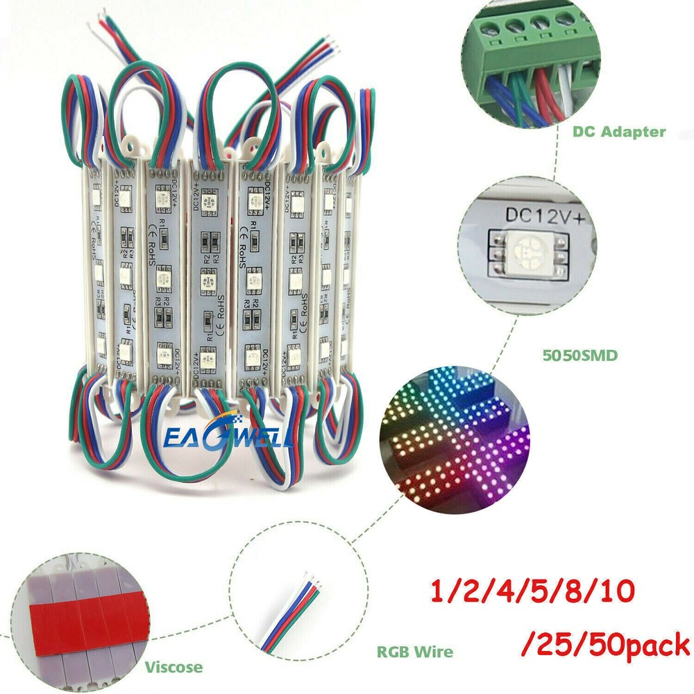 LED Window Store Front Lights Module 10~200ft Strips with power supply+Remote US