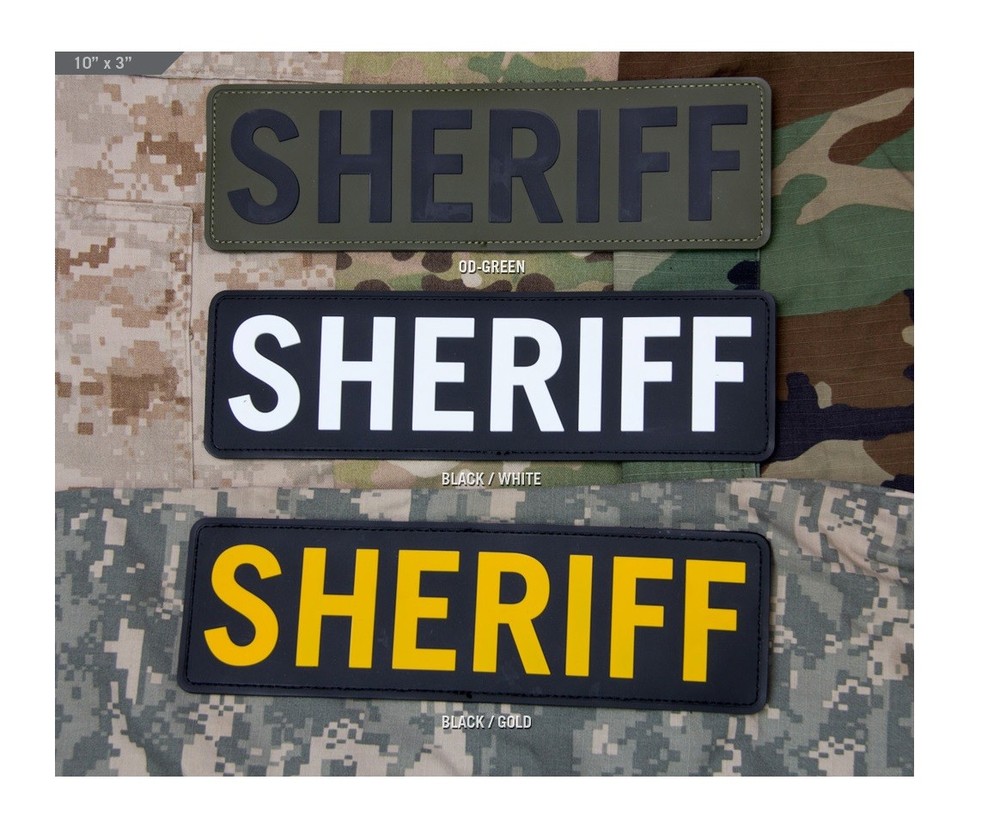 Milspec Monkey MSM PVC Morale Patch Sheriff Insignia - 10 " x 3 " Colors Below