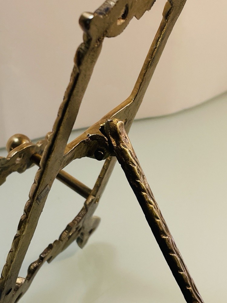 Ornate Brass Tabletop Easel, Victorian Bible Stand, Rococo Scrollwork Display