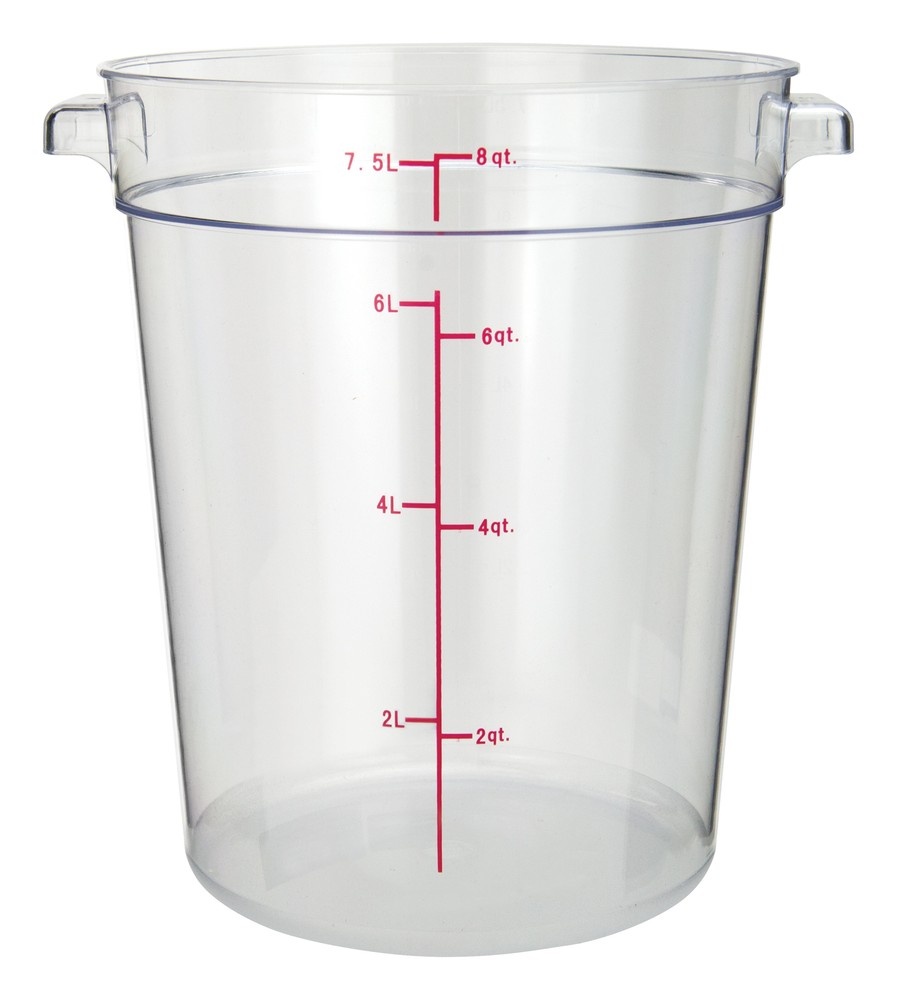 8qt Round Storage Container, Clear, PC (12 Each)