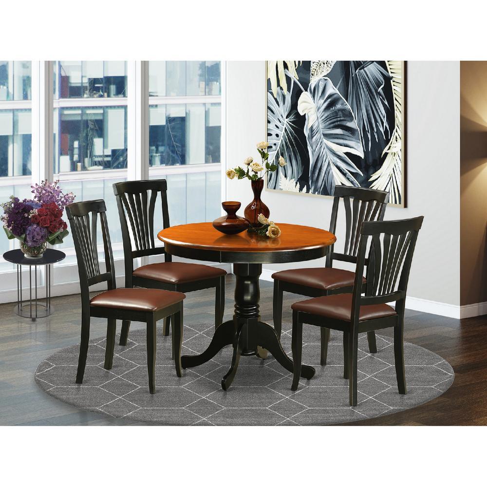 5 Pc Kitchen nook setin Black and Cherry
