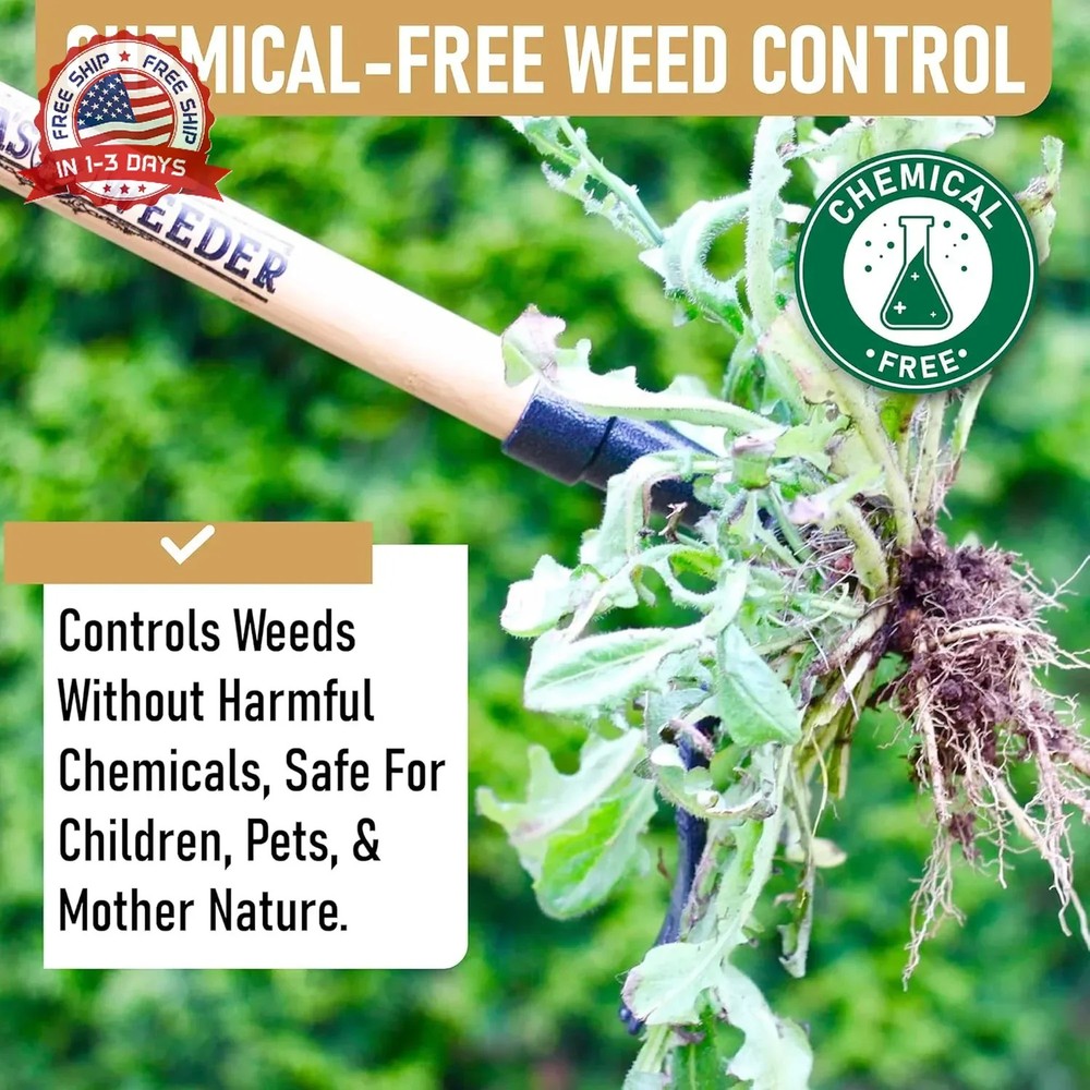 Grampa's Weeder - The Original Stand Up Weed Puller Tool with Long Handle - Made