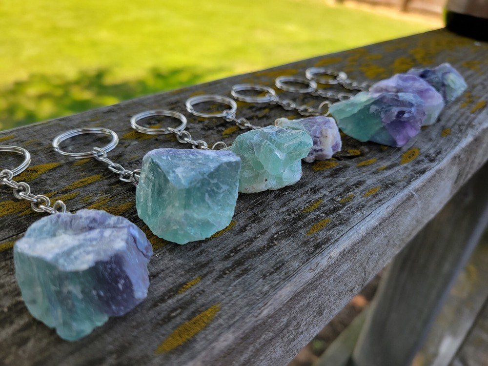 Rough Fluorite Keychain