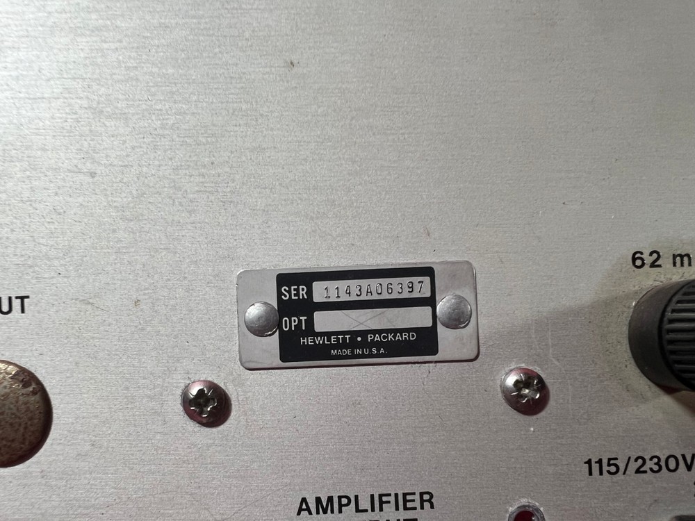 HP 415E SWR METER ''Rear Panel''