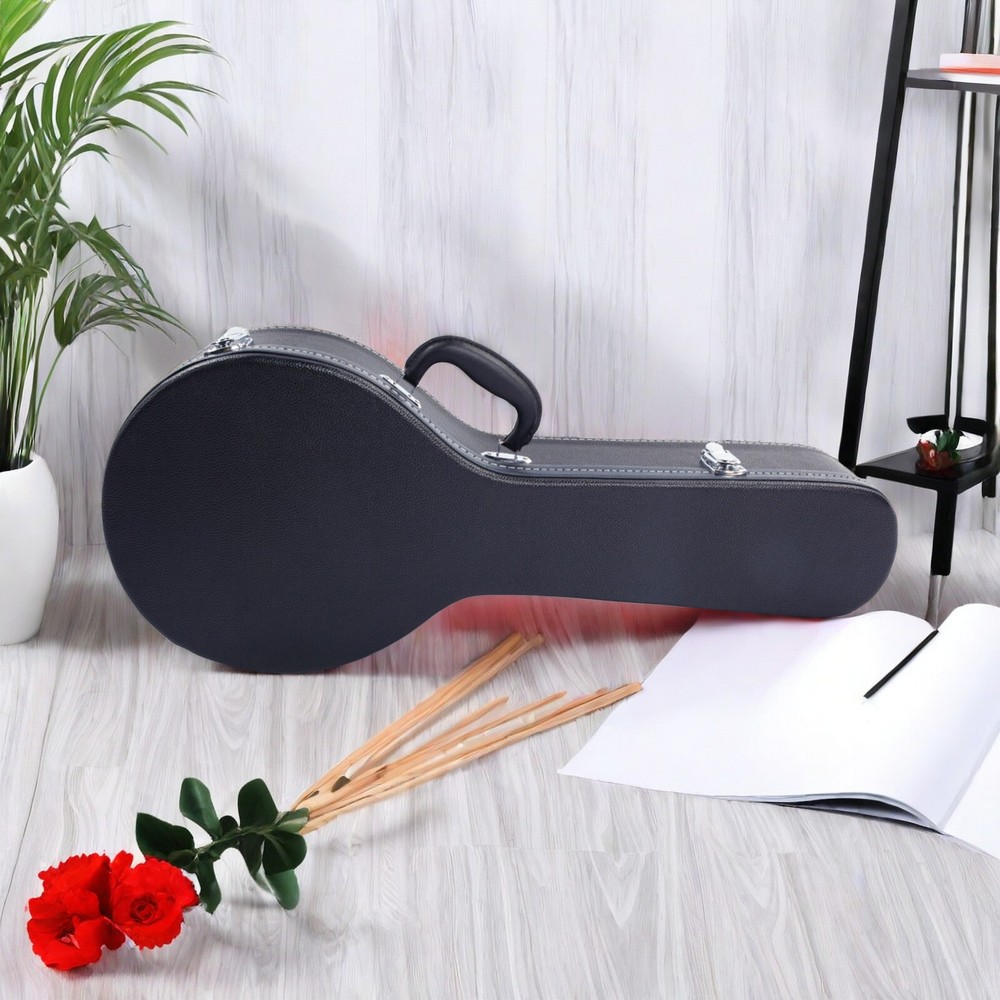 A-Style Black Mandolin Hard Shell Case With Microgroove, Mandoline Hard Case