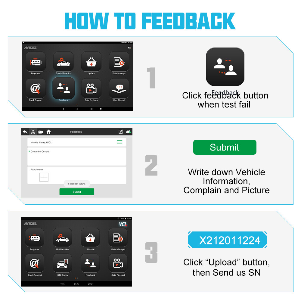 ANCEL X7 Full System Bidirectional OBD2 Scanner Car Diagnostic Tool ECU Coding