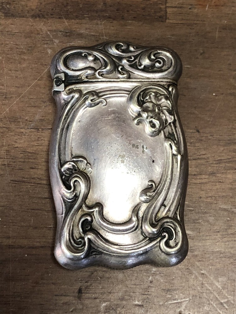 Antique Silver Match Safe Vesta Case