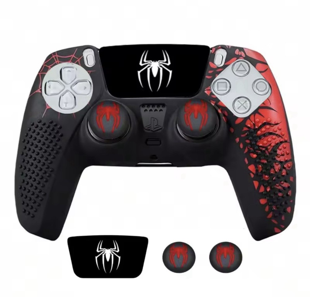 For PS5 Controller Spider Design Anti-Scratch  , Black Red White