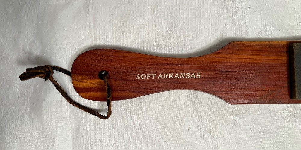 Sharpening Stone Soft Arkansas W/ Cedar Handle 12" L.