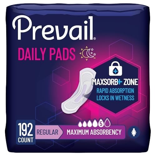 Incontinence Bladder Control Pads for Women, Maximum Absorbency, Regular Length,