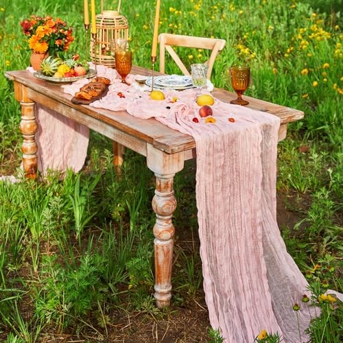 CheeseclothTable Runner3.3ft Boho Gauze Cheese Cloth Table Runner 1 Blush Pink