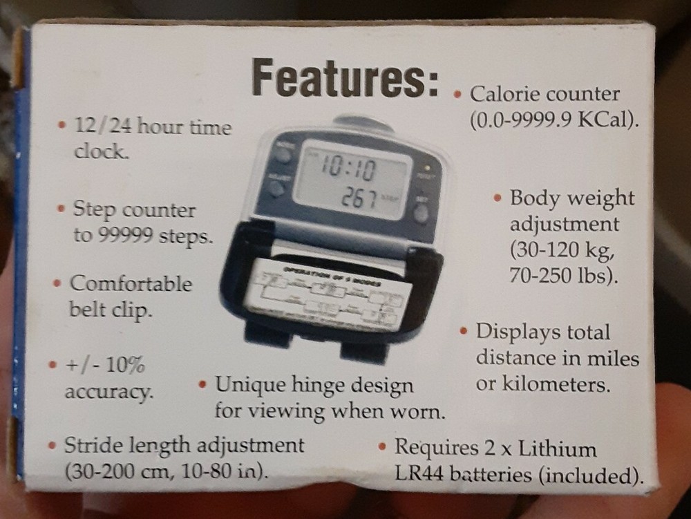Advantage 5 Function Pedometer Ad-288 New in Box