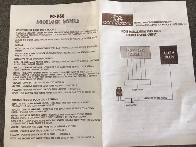 Door Lock Control Module 90-960 from The Right Connection Electronics Inc